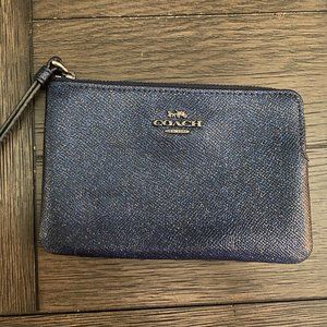 Coach midnight blue sparkle wristlet